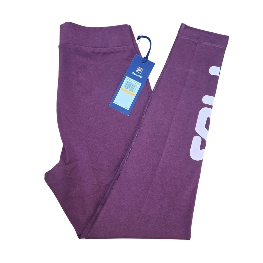 Fila Elora Leggings Athleisure‎ Activewear Logo Purple Leggings Size S